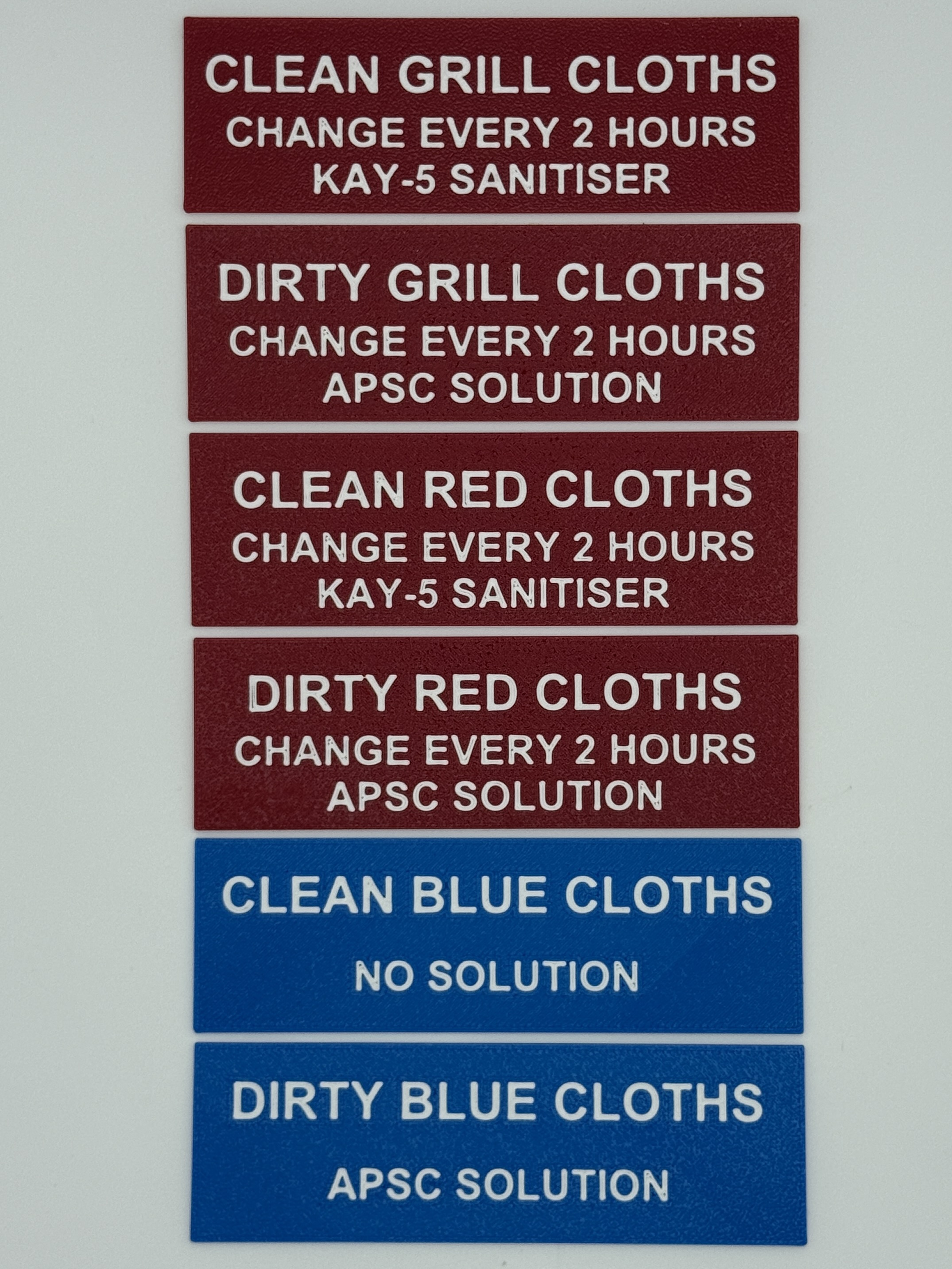 McDonald’s Cleaning Cloth Labels
